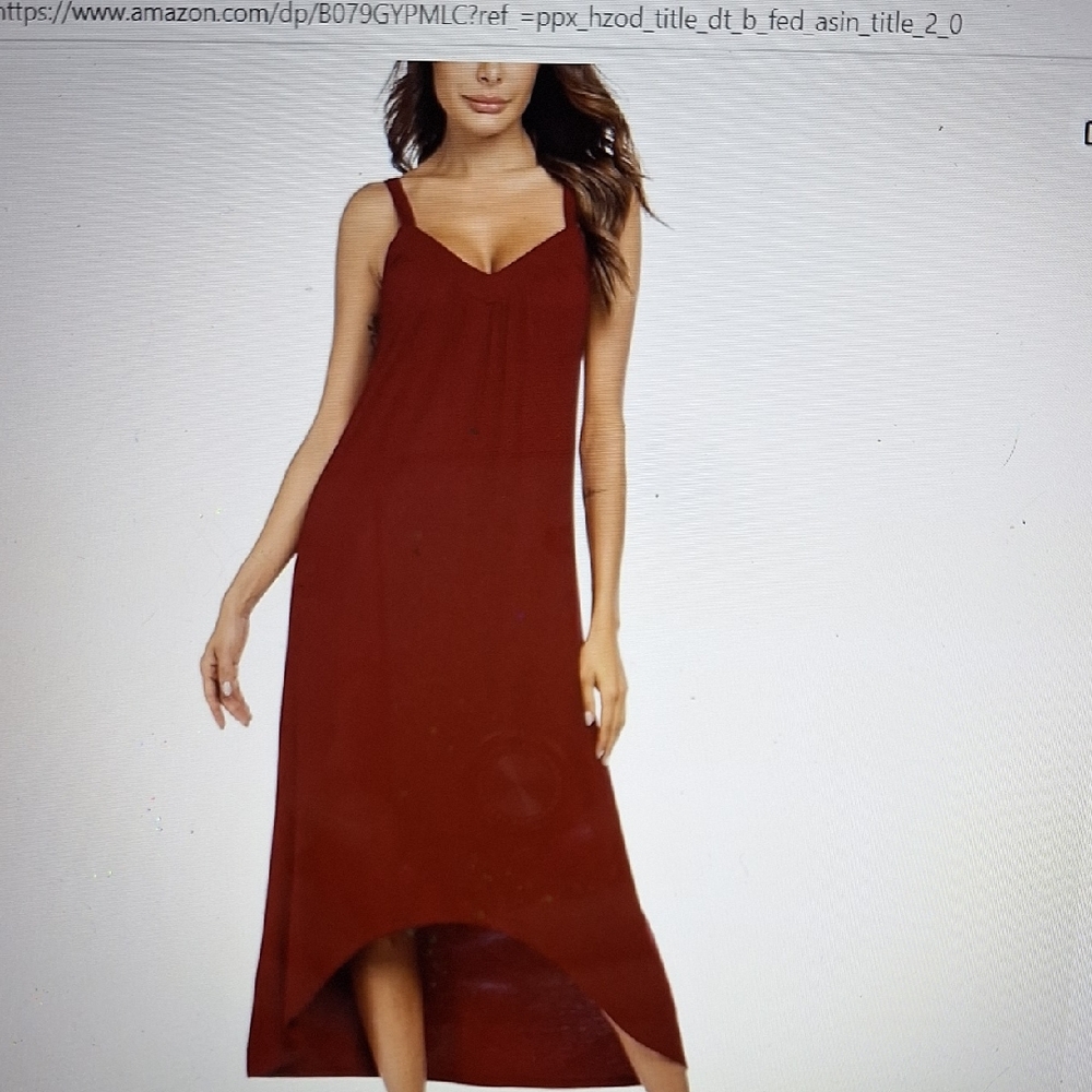 Elegant Burgundy Sleeveless Nightgown New
